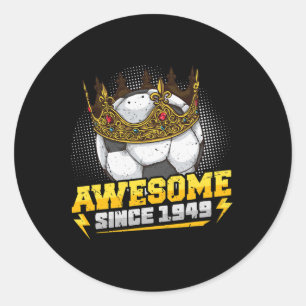 Sticker Rond Roi du Football 73e anniversaire Couronne Incroyab