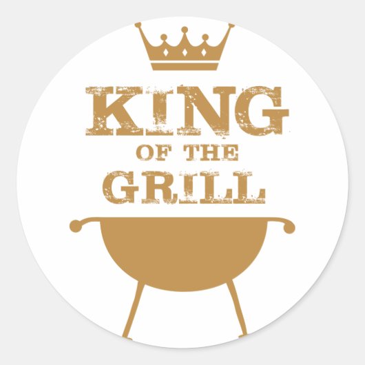 Sticker Rond Roi Du Grill, Or (Devant)