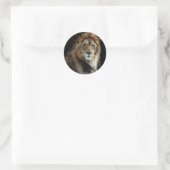 Sticker Rond Roi fier du royaume animal (Sac)