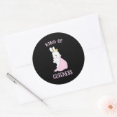 Sticker Rond Roi Lapin De Mignité (Enveloppe)