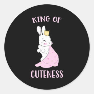 Sticker Rond Roi Lapin De Mignité