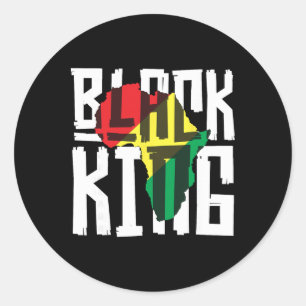 Sticker Rond Roi Noir Pour Les Garçons Histoire Mois Afrique Tr
