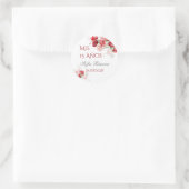 Sticker Rond Rojo floral Quinceañera (Sac)