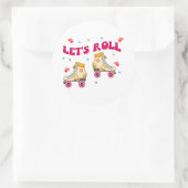 Sticker Rond Roll Roller Skate Retro Amateurs de patinage (Sac)