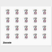 Sticker Rond Roll Unicorn Roller patinage fille (Feuille)