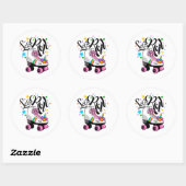 Sticker Rond Roll Unicorn Roller skate (Feuille)