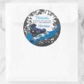 Sticker Rond Roller Blade Grunge Blue Anniversaire (Sac)