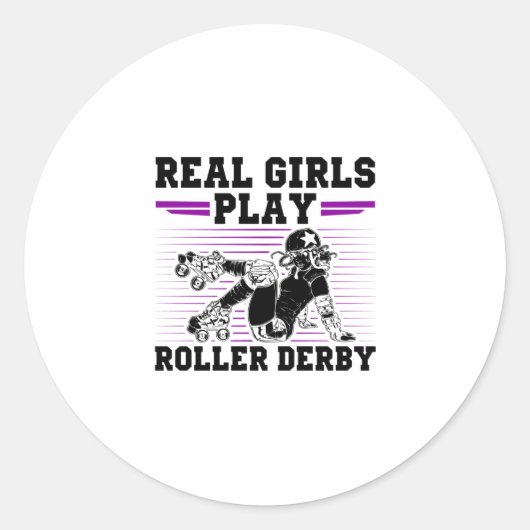 Sticker Rond Roller Derby Girl (Devant)