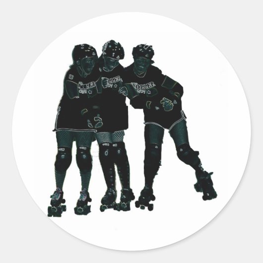 Sticker Rond Roller Derby Girls (Devant)