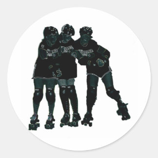 Sticker Rond Roller Derby Girls