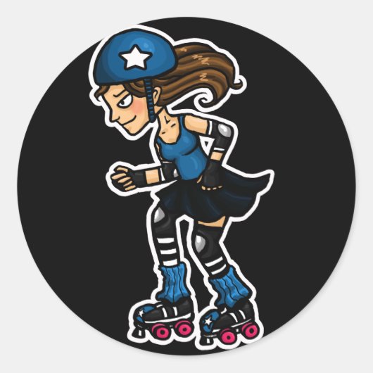 Sticker Rond Roller Derby Jammer (Devant)