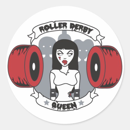 Sticker Rond Roller Derby Queen (Devant)