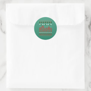 Sticker Rond Roller Dessous de verre Scène laide Sweater de Noë