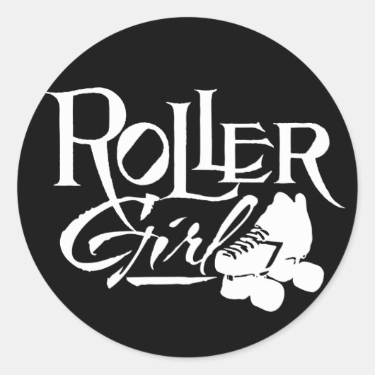 Sticker Rond Roller Girl, Roller Derby (Devant)