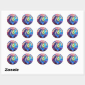 Sticker Rond Roller Skate fête d'anniversaire (Feuille)
