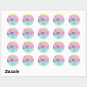 Sticker Rond Roller skate Retro Rainbow fête d'anniversaire (Feuille)