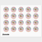 Sticker Rond Roller Skating Girls Anniversaire (Feuille)