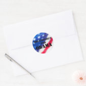 Sticker Rond Rollergirls Pour Obama - Crayon & Drapeau (Enveloppe)