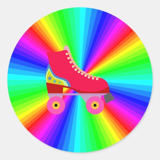 Sticker Rond Rollerskate Sur Spectre De Couleurs Radial (Devant)