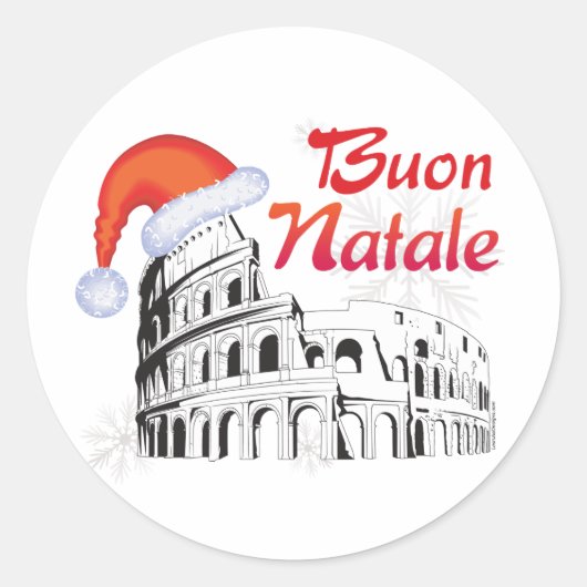 Sticker Rond Roma Buon Natale (Devant)