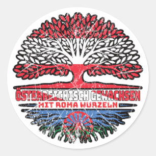 Sticker Rond Roma Romani Österreichisch Österreich Baum Wurzel