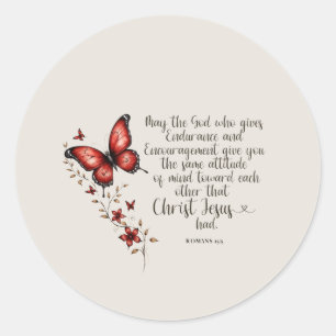 Sticker Rond Romains 15:5 Image de verset biblique
