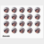 Sticker Rond Romance dans le ciel (Feuille)