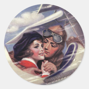 Sticker Rond Romance dans le ciel