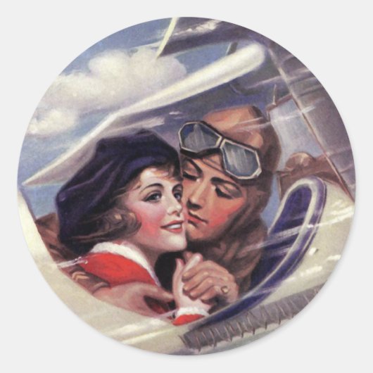 Sticker Rond Romance dans le ciel (Devant)