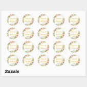 Sticker Rond Romance douce florale tropicale (Feuille)