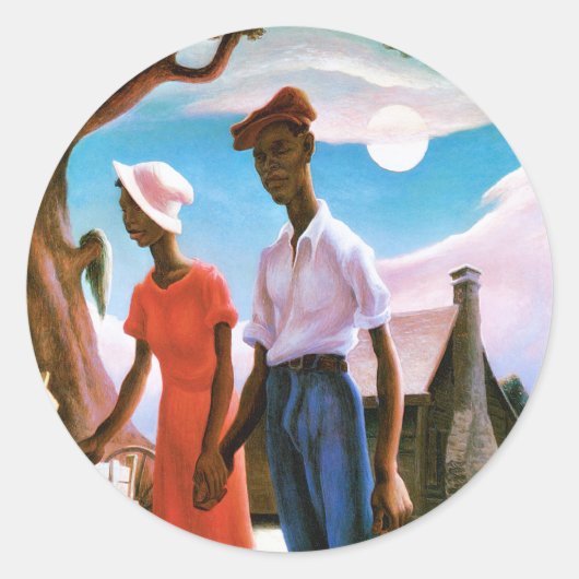 Sticker Rond Romance par Thomas Hart Benton (Devant)