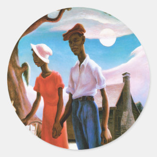 Sticker Rond Romance par Thomas Hart Benton