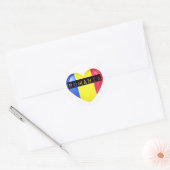 Sticker Rond Romania Heart (Enveloppe)