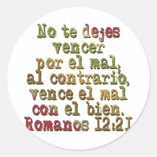 Sticker Rond Romanos 12:21 (Devant)
