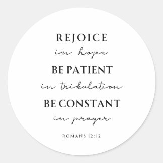 Sticker Rond Romans 12:12 Bible Verse