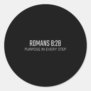 Sticker Rond Romans 8_28 - Objectif Dans Chaque Étape Bible Rel