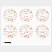 Sticker Rond Romantic Blush Croissant Bakery Business (Feuille)