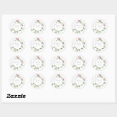 Sticker Rond Romantic Chic French Rose Botanical Wedding (Feuille)