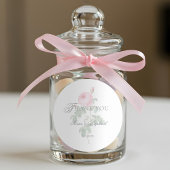 Sticker Rond Romantic Chic French Rose Botanical Wedding