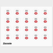 Sticker Rond Romantic chic luxe red lips (Feuille)
