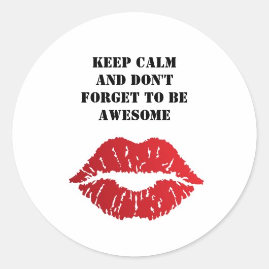 Sticker Rond Romantic chic luxe red lips (Devant)