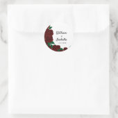 Sticker Rond Romantic Fall mariage extérieur belle roses rouges (Sac)