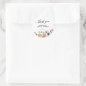 Sticker Rond Romantic Peach Floral Bridal Shower (Sac)