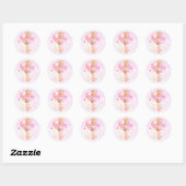 Sticker Rond Romantic pink abstract (Feuille)
