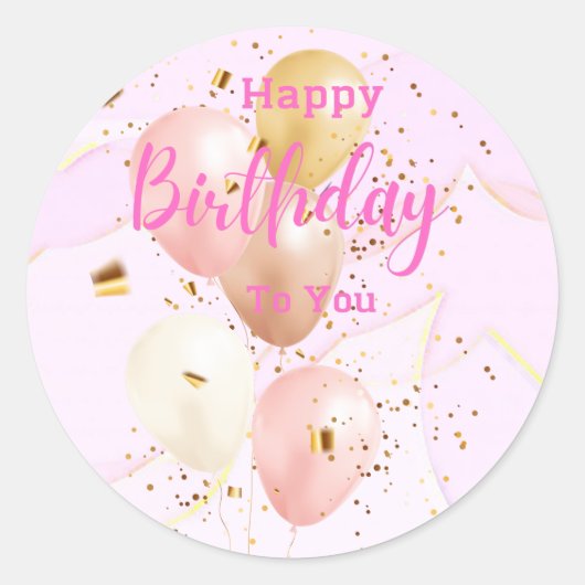 Sticker Rond Romantic pink abstract (Devant)