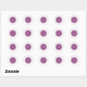 Sticker Rond Romantic Purple Shades Button Love & Thanks (Feuille)