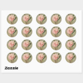 Sticker Rond Romantic soft pink peony in vase (Feuille)