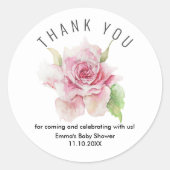 Sticker Rond Romantic Soft Pink Thank You (Devant)