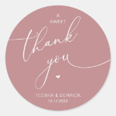 Sticker Rond Romantic Wedding A Sweet Thank You Cookies (Devant)