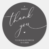 Sticker Rond Romantic Wedding A Sweet Thank You Cookies (Devant)
